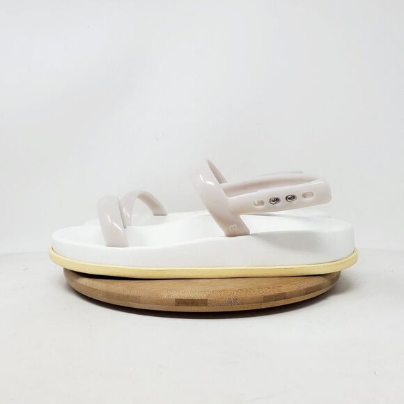 Melissa Soft Wave Sandals Womens 9 Jelly‎ White Grey Beach Pool Strappy Shoes - Picture 6 of 12